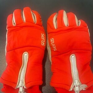 Serus Red and White Padded Sports Gloves